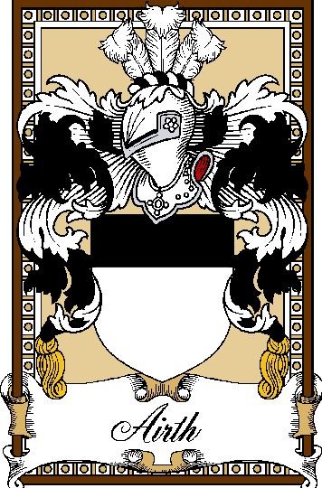 Image 0 of Airth Bookplate Print Airth Scottish Family Crest Print 