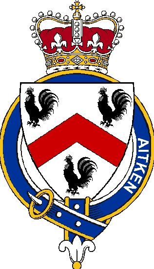 Image 1 of Aitken Coat of Arms Surname Large Print Aitken Family Crest 