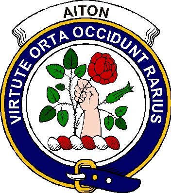 Image 1 of Aiton Clan Badge Print Aiton Scottish Clan Crest Badge