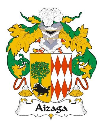 Image 0 of Aizaga Spanish Coat of Arms Print Aizaga Spanish Family Crest Print
