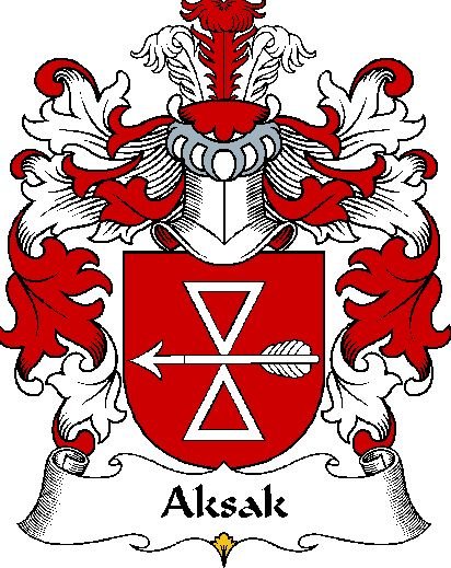 Image 0 of Aksak Polish Coat of Arms Large Print Aksak Polish Family Crest 