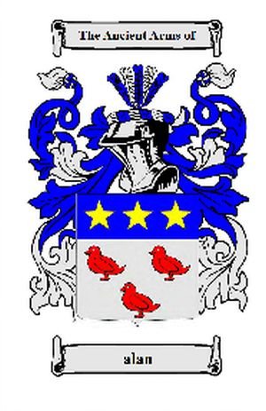 Image 1 of Alan Coat of Arms Surname Print Alan Family Crest Print