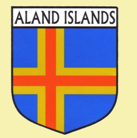 Image 0 of Aland Islands Flag Country Flag of Aland Islands Decals Stickers Set of 3