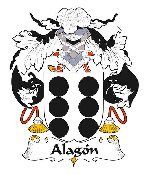 Image 0 of Alagon Spanish Coat of Arms Large Print Alagon Spanish Family Crest 