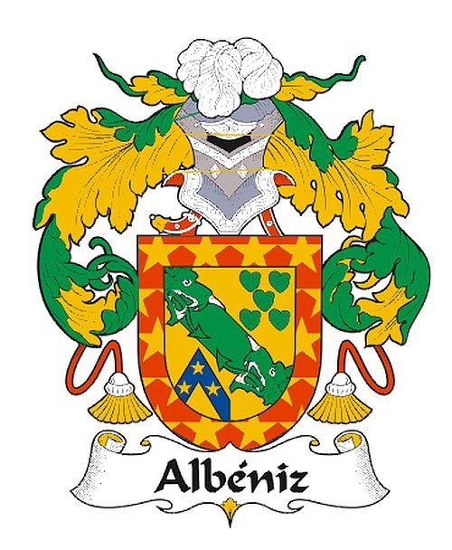 Image 0 of Albeniz Spanish Coat of Arms Print Albeniz Spanish Family Crest Print