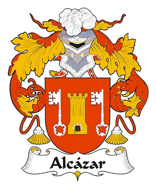 Image 0 of Alcazar Spanish Coat of Arms Large Print Alcazar Spanish Family Crest 