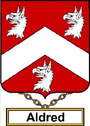Aldred English Coat of Arms Print Aldred English Family Crest Print 