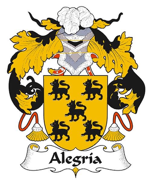 Image 0 of Alegria Spanish Coat of Arms Large Print Alegria Spanish Family Crest 