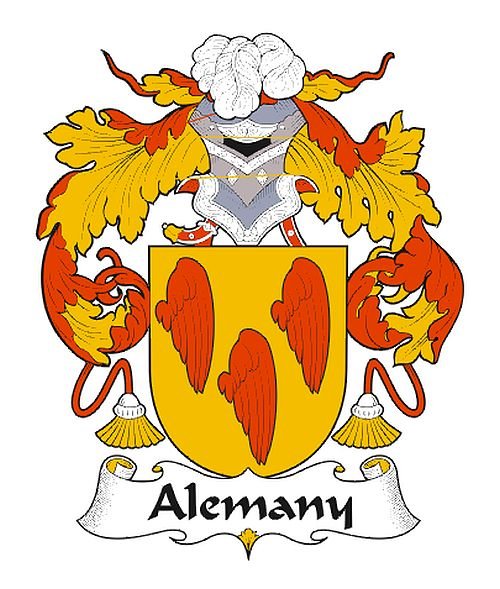 Image 0 of Alemany Spanish Coat of Arms Print Alemany Spanish Family Crest Print