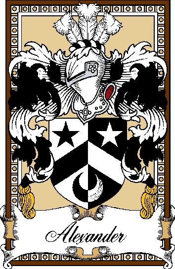 Image 0 of Alexander Bookplate Print Alexander Scottish Family Crest Print 