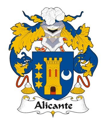 Image 0 of Alicante Spanish Coat of Arms Large Print Alicante Spanish Family Crest 
