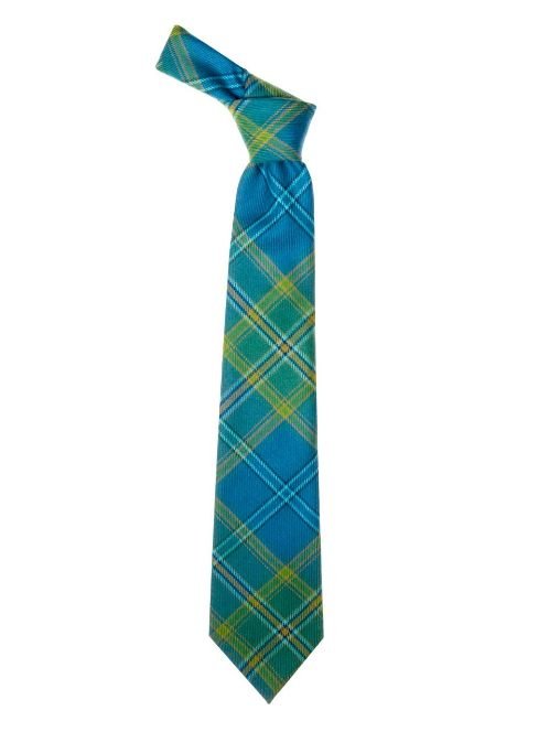 Image 1 of All Ireland Blue Irish Tartan Lightweight Wool Straight Boys Neck Tie 