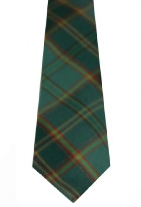 Image 2 of All Ireland Green Irish Tartan Lightweight Wool Straight Mens Neck Tie   