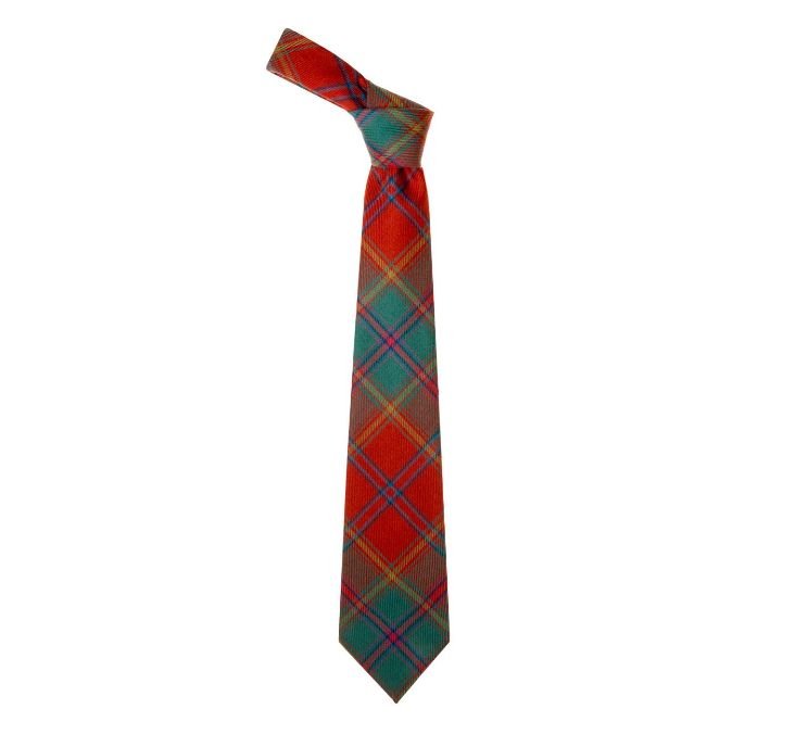 Image 1 of All Ireland Red Irish Tartan Lightweight Wool Straight Mens Neck Tie   