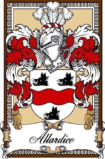 Image 0 of Allardice Bookplate Print Allardice Scottish Family Crest Print 