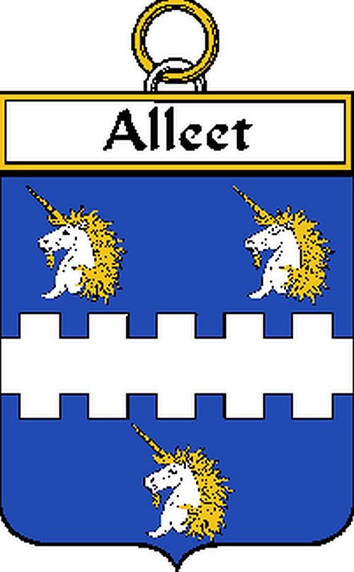 Image 0 of Alleet Irish Coat of Arms Print Alleet Irish Family Crest Print