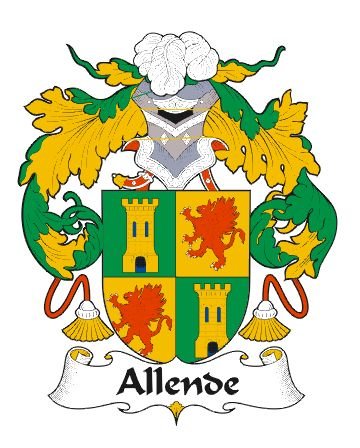 Image 0 of Allende Spanish Coat of Arms Print Allende Spanish Family Crest Print