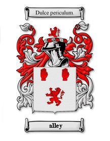 Image 2 of Alley Coat of Arms Surname Large Print Alley Family Crest 