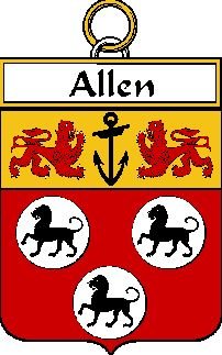 Image 0 of Allen Irish Coat of Arms Print Allen Irish Family Crest Print