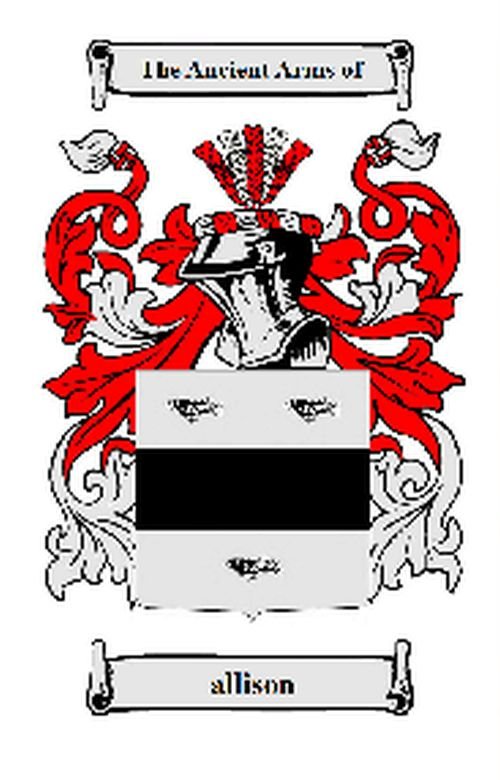 Image 1 of Allison Coat of Arms Surname Print Allison Family Crest Print