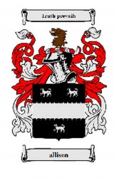 Allison Coat of Arms Surname Large Print Allison Family Crest 