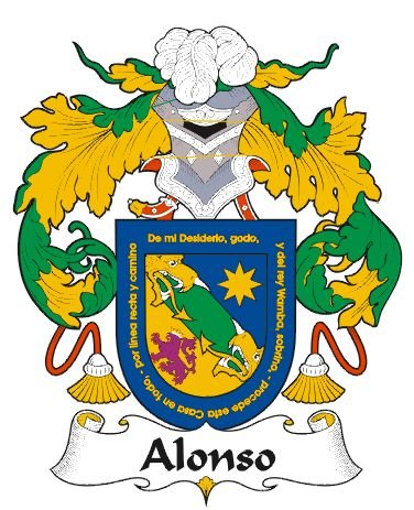 Image 0 of Alonso Spanish Coat of Arms Print Alonso Spanish Family Crest Print
