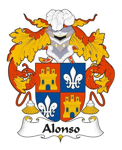 Image 1 of Alonso Spanish Coat of Arms Print Alonso Spanish Family Crest Print
