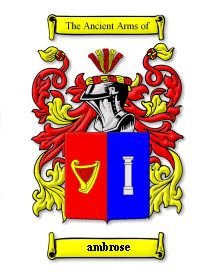 Image 4 of Ambrose Coat of Arms Surname Large Print Ambrose Family Crest 