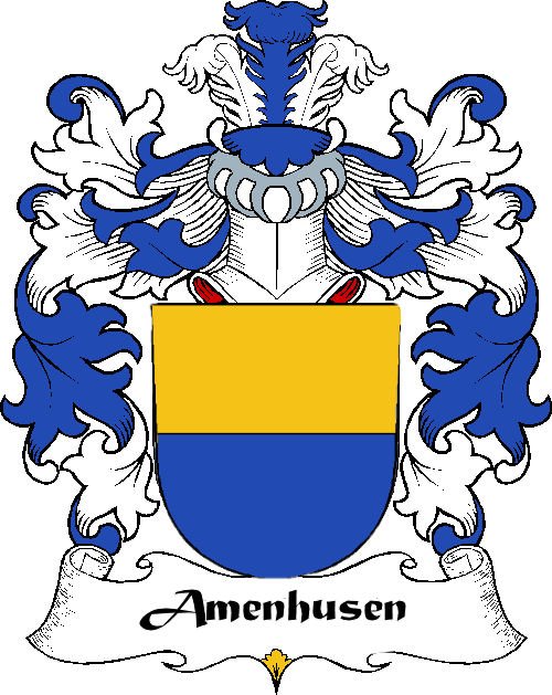 Image 0 of Amenhusen Swiss Coat of Arms Print Amenhusen Swiss Family Crest Print 
