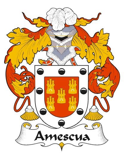 Image 0 of Amescua Spanish Coat of Arms Print Amescua Spanish Family Crest Print