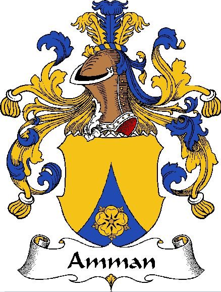 Image 0 of Amman German Coat of Arms Large Print Amman German Family Crest 