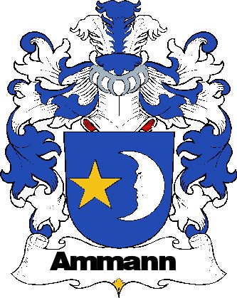 Image 0 of Ammann Swiss Coat of Arms Print Ammann Swiss Family Crest Print 