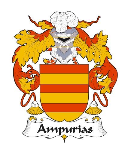 Image 0 of Ampurias Spanish Coat of Arms Large Print Ampurias Spanish Family Crest 