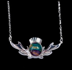 Thistle Scotland Heather Small Sterling Silver Necklace