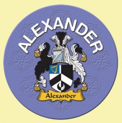 Alexander Coat of Arms Cork Round English Family Name Coasters Set of 4