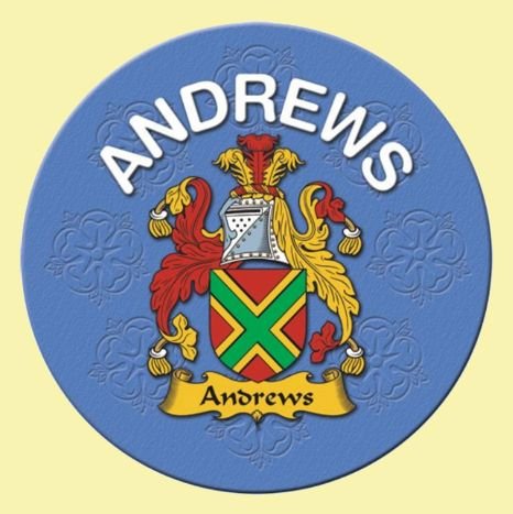 Image 0 of Andrews Coat of Arms Cork Round English Family Name Coasters Set of 4