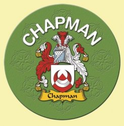Chapman Coat of Arms Cork Round English Family Name Coasters Set of 10