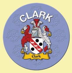Clark Coat of Arms Cork Round English Family Name Coasters Set of 10