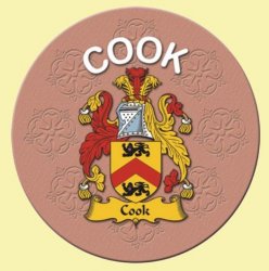 Cook Coat of Arms Cork Round English Family Name Coasters Set of 10