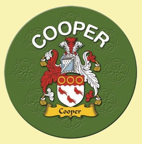 Image 0 of Cooper Coat of Arms Cork Round English Family Name Coasters Set of 10