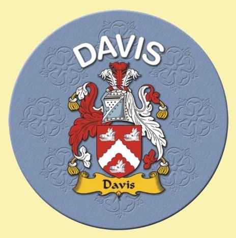 Image 0 of Davis Coat of Arms Cork Round English Family Name Coasters Set of 10