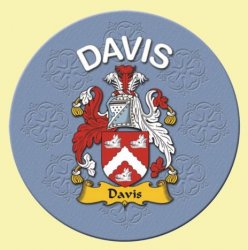 Davis Coat of Arms Cork Round English Family Name Coasters Set of 10