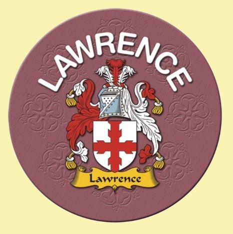 Image 0 of Lawrence Coat of Arms Cork Round English Family Name Coasters Set of 4