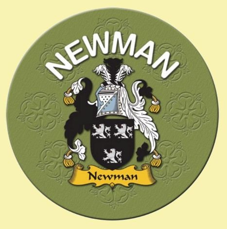 Image 0 of Newman Coat of Arms Cork Round English Family Name Coasters Set of 2