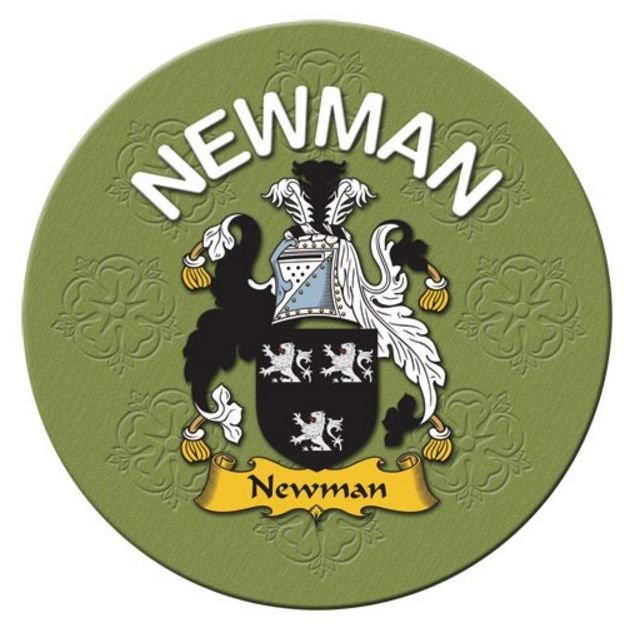 Image 1 of Newman Coat of Arms Cork Round English Family Name Coasters Set of 2