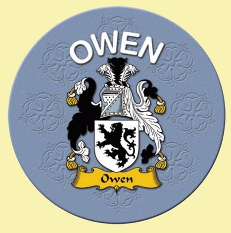 Image 0 of Owen Coat of Arms Cork Round English Family Name Coasters Set of 10
