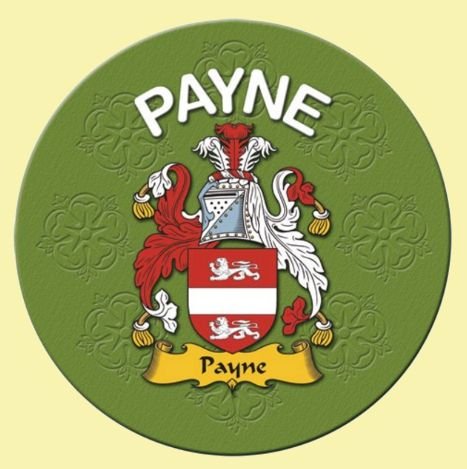 Image 0 of Payne Coat of Arms Cork Round English Family Name Coasters Set of 10