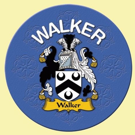 Image 0 of Walker Coat of Arms Cork Round English Family Name Coasters Set of 2