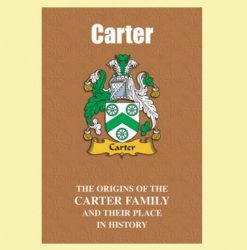Carter Coat Of Arms History English Family Name Origins Mini Book 