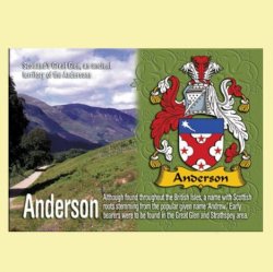 Anderson Coat of Arms English Family Name Fridge Magnets Set of 10
